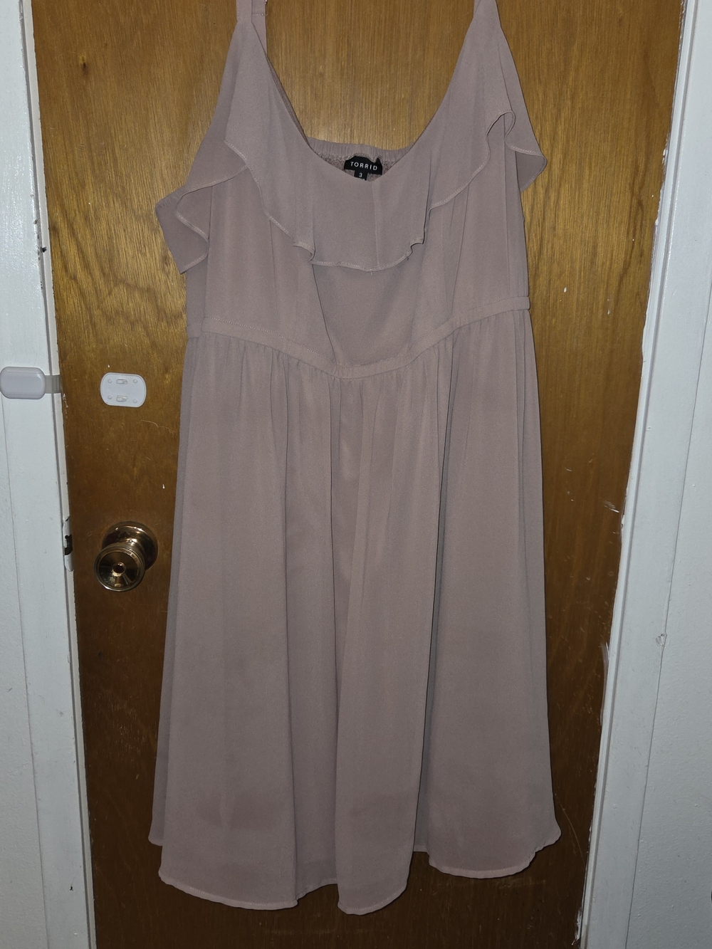 torrid Dusty Mauve Ruffle-Trim Midi Dress